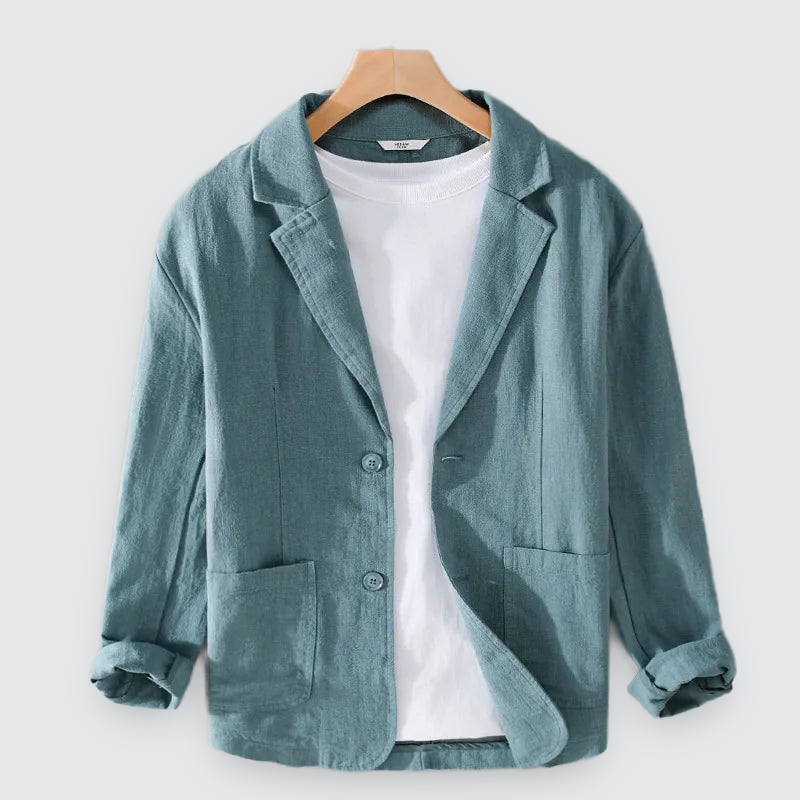 Men Linen Overshirt Cotton Blend Lightweight Casual Chest Pocket
