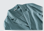 Men Linen Overshirt Cotton Blend Lightweight Casual Chest Pocket