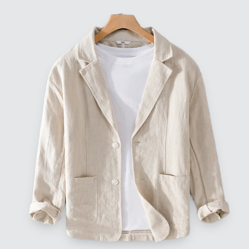 Men Linen Overshirt Cotton Blend Lightweight Casual Chest Pocket