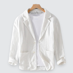 Men Linen Overshirt Cotton Blend Lightweight Casual Chest Pocket