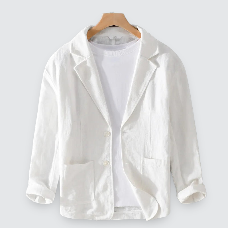 Men Linen Overshirt Cotton Blend Lightweight Casual Chest Pocket