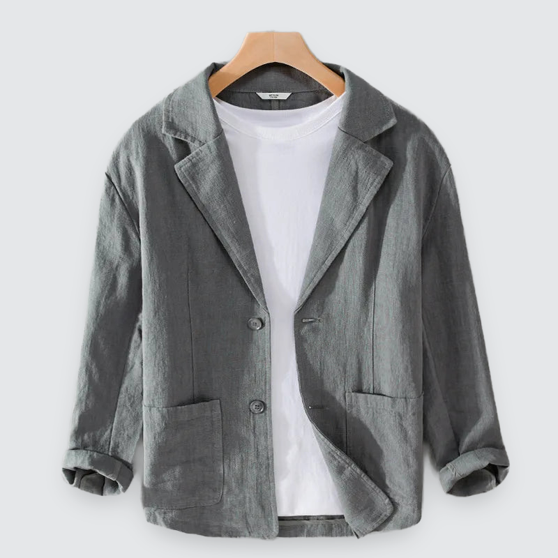 Men Linen Overshirt Cotton Blend Lightweight Casual Chest Pocket