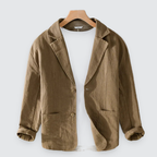 Men Linen Overshirt Cotton Blend Lightweight Casual Chest Pocket