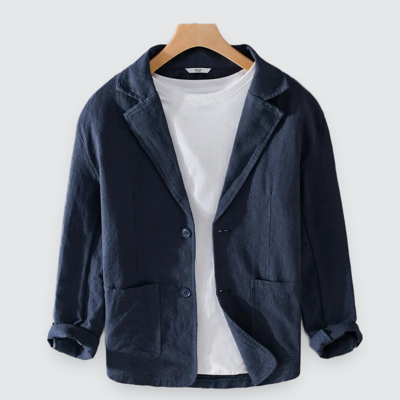 Men Linen Overshirt Cotton Blend Lightweight Casual Chest Pocket