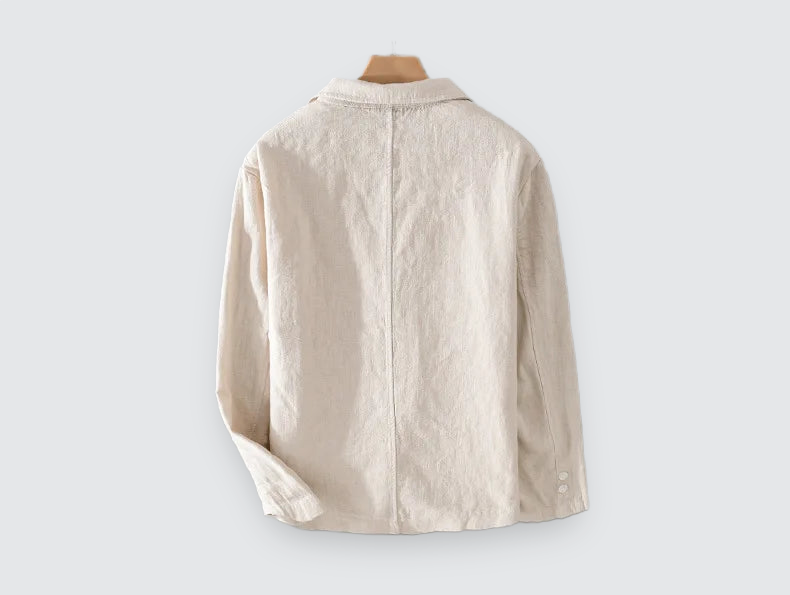 Men Linen Overshirt Cotton Blend Lightweight Casual Chest Pocket