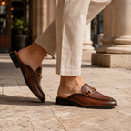 Mens Mule Loafers | Horsebit Backless Faux Leather Slip On Shoes
