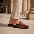 Mens Mule Loafers | Horsebit Backless Faux Leather Slip On Shoes
