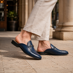 Mens Mule Loafers | Horsebit Backless Faux Leather Slip On Shoes