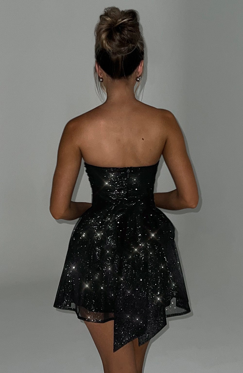 Sequin Dress Women Mini Strapless A-Line Party