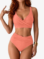 High Waist Bikini Set Womens Two Piece Quick Drying Swimwear