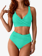 High Waist Bikini Set Womens Two Piece Quick Drying Swimwear