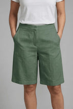Women Shorts Casual Cotton Blend High Waist Regular Fit