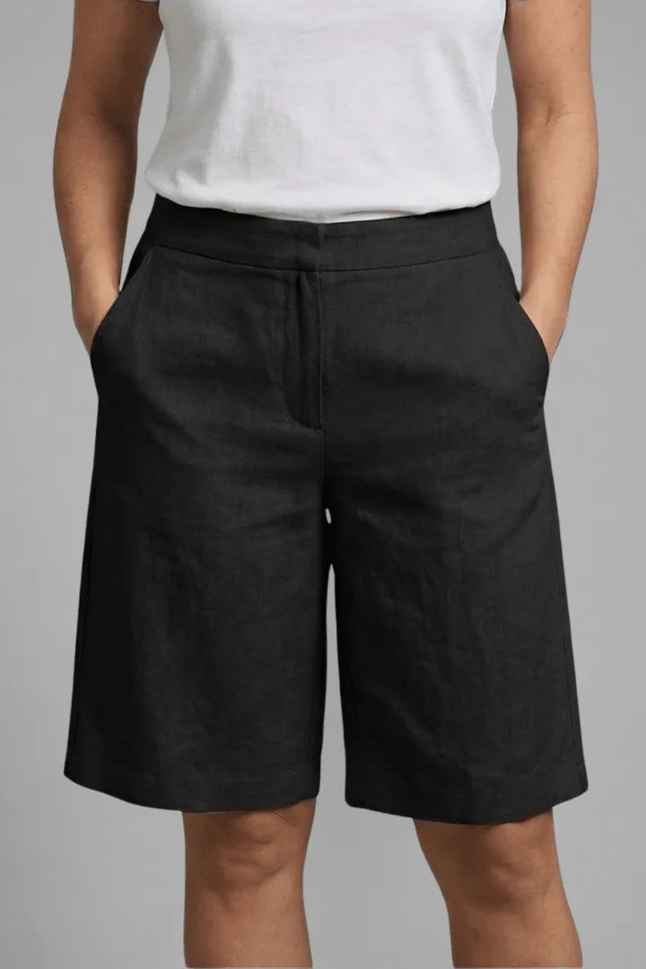 Women Shorts Casual Cotton Blend High Waist Regular Fit