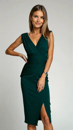 Cocktail Dress Women Pleated Bodycon Figure Hugging Silhouette
