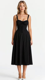 Cassia | Women's Bodycon Dress | Bustier, Waist-Defining | Slim Fit, Midi