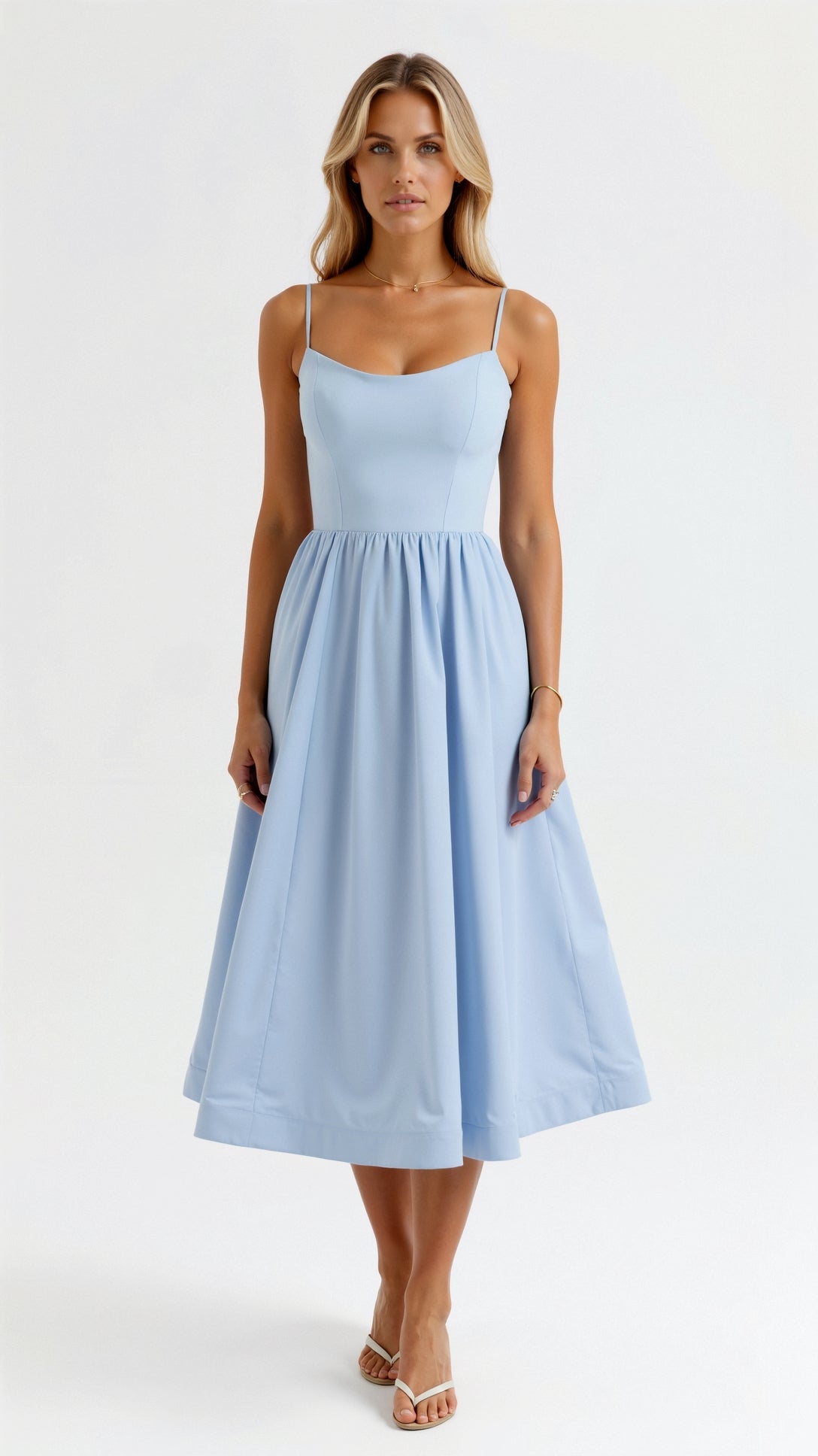 Midi Dress Women Flowy Lightweight Soft Touch Midi Length