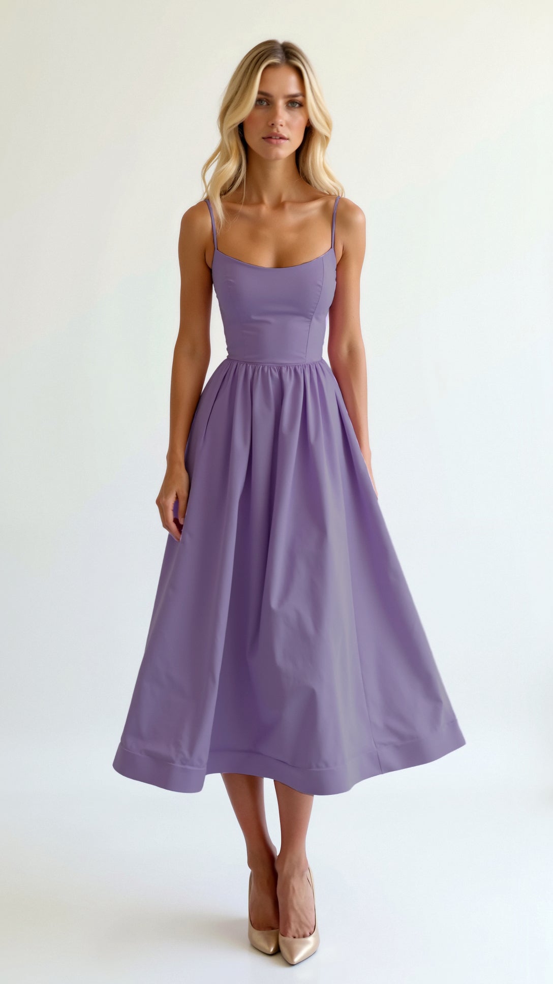 Midi Dress Women Flowy Lightweight Soft Touch Midi Length