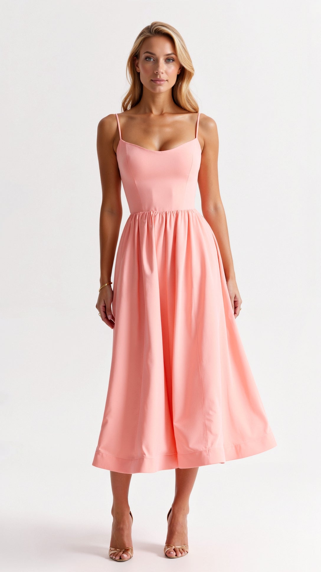 Midi Dress Women Flowy Lightweight Soft Touch Midi Length