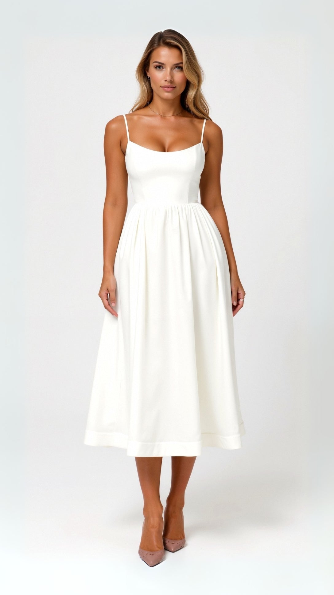 Midi Dress Women Flowy Lightweight Soft Touch Midi Length