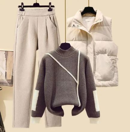 Bea | Women 3 Piece Cotton Lounge Set Pants Vest Sweater
