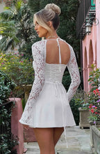 Bodycon Mini Dress Women Lace Sleeve Square Neck | Lux