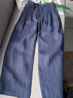 Women Wide Leg Linen Pants High Waist Smocked Culottes | Marlow