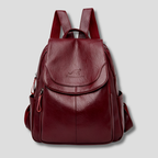 Faline | Women's Anti-Theft Leather Backpack | Embossed Detail