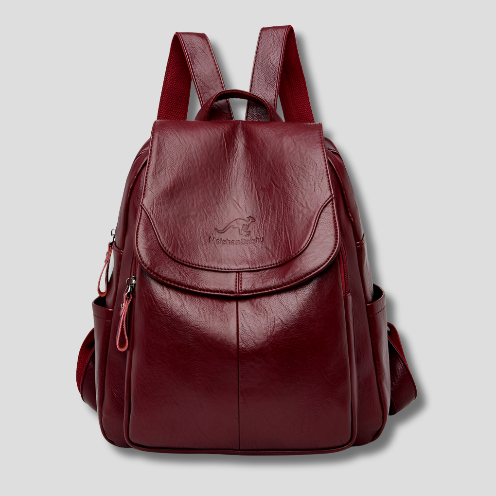 Faline | Women's Anti-Theft Leather Backpack | Embossed Detail