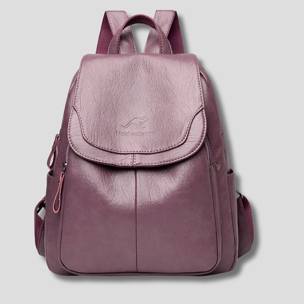 Faline | Women's Anti-Theft Leather Backpack | Embossed Detail