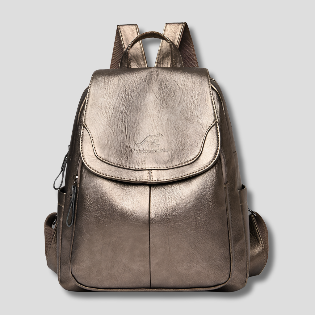 Faline | Women's Anti-Theft Leather Backpack | Embossed Detail