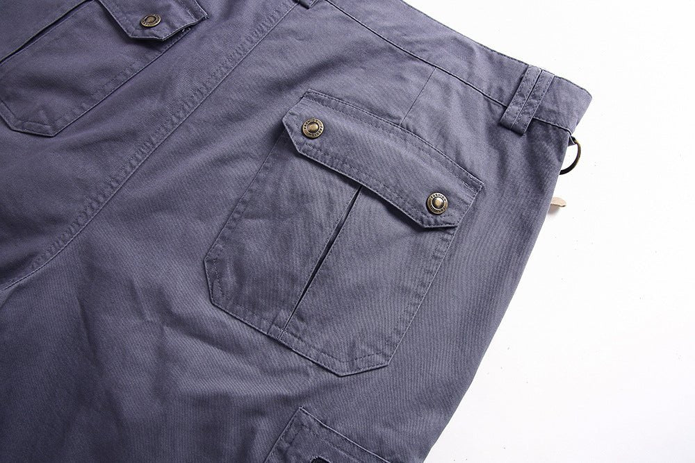 Men Cargo Shorts Zip Pockets