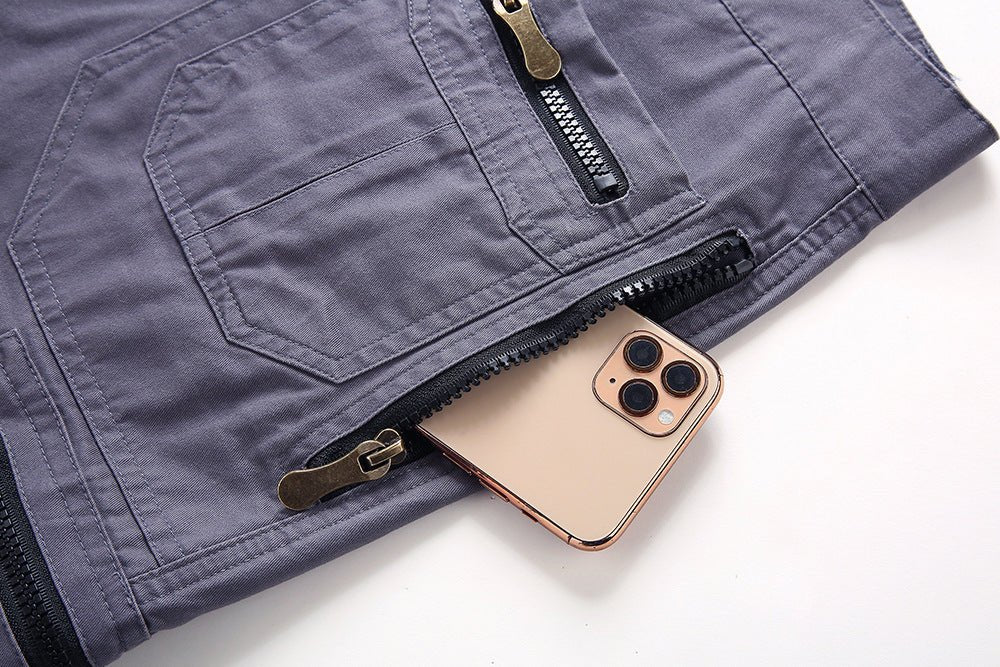Men Cargo Shorts Zip Pockets