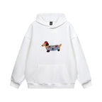 Nina | Unisex Oversized Hoodie | Dachshund Embroidery, Kangaroo Pocket