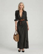 Giselle | Women's Shirt Dress | Maxi Length, Belted Waist | S–3XL