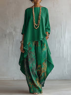 Ondine | Women 2 Piece Cotton Blend Floral Print Set Bohemian