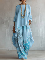 Ondine | Women 2 Piece Cotton Blend Floral Print Set Bohemian