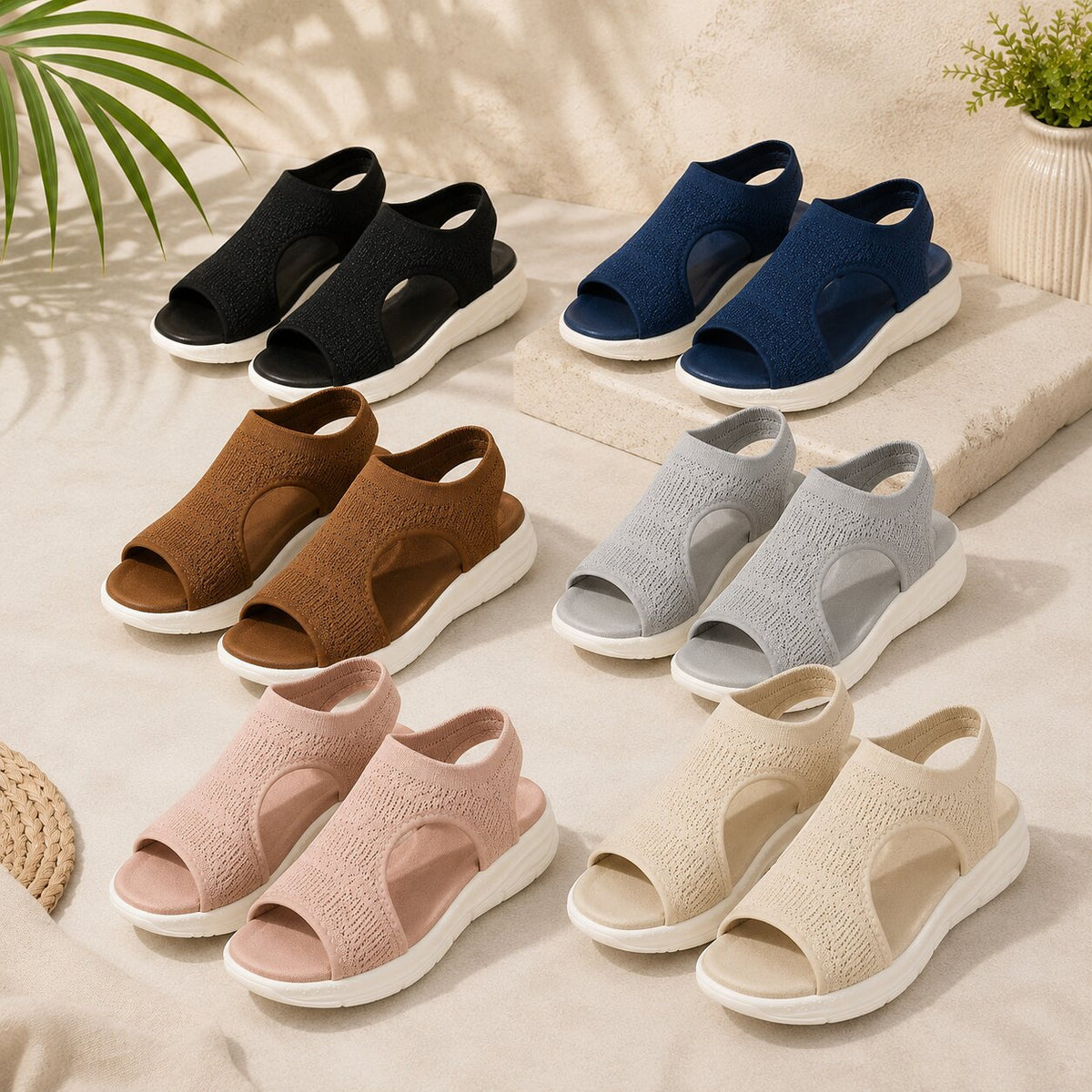 Mens Sandals Womens Orthopedic Knit Arch Support Lightweight Slip On