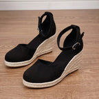 Womens Orthopedic Shoes Espadrille Platform Wedge Heels Ankle Strap
