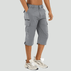 Men Cargo Shorts Knee Length Breathable Regular Fit