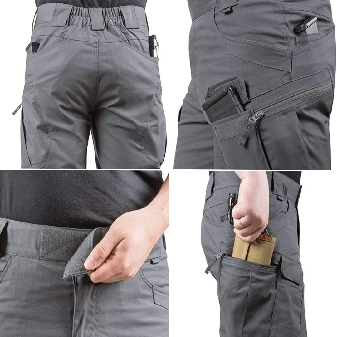 Men Cargo Shorts Regular Fit 6 Pockets Elastic Waist