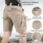 Men Cargo Shorts Regular Fit 6 Pockets Elastic Waist
