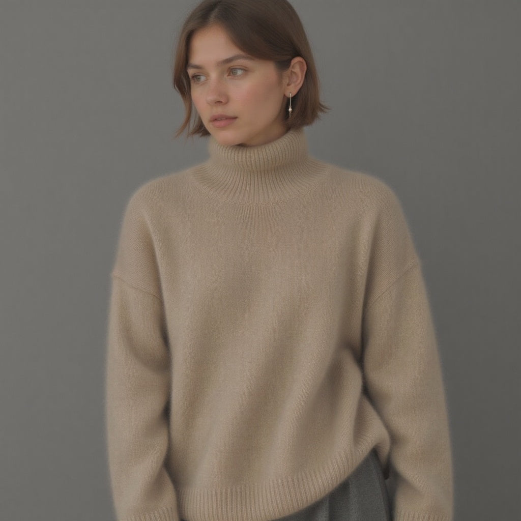Wren | Women's Cashmere Turtleneck Sweater | Oversized, Soft & Warm