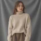 Wren | Women's Cashmere Turtleneck Sweater | Oversized, Soft & Warm