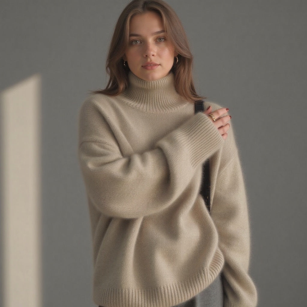 Wren | Women's Cashmere Turtleneck Sweater | Oversized, Soft & Warm