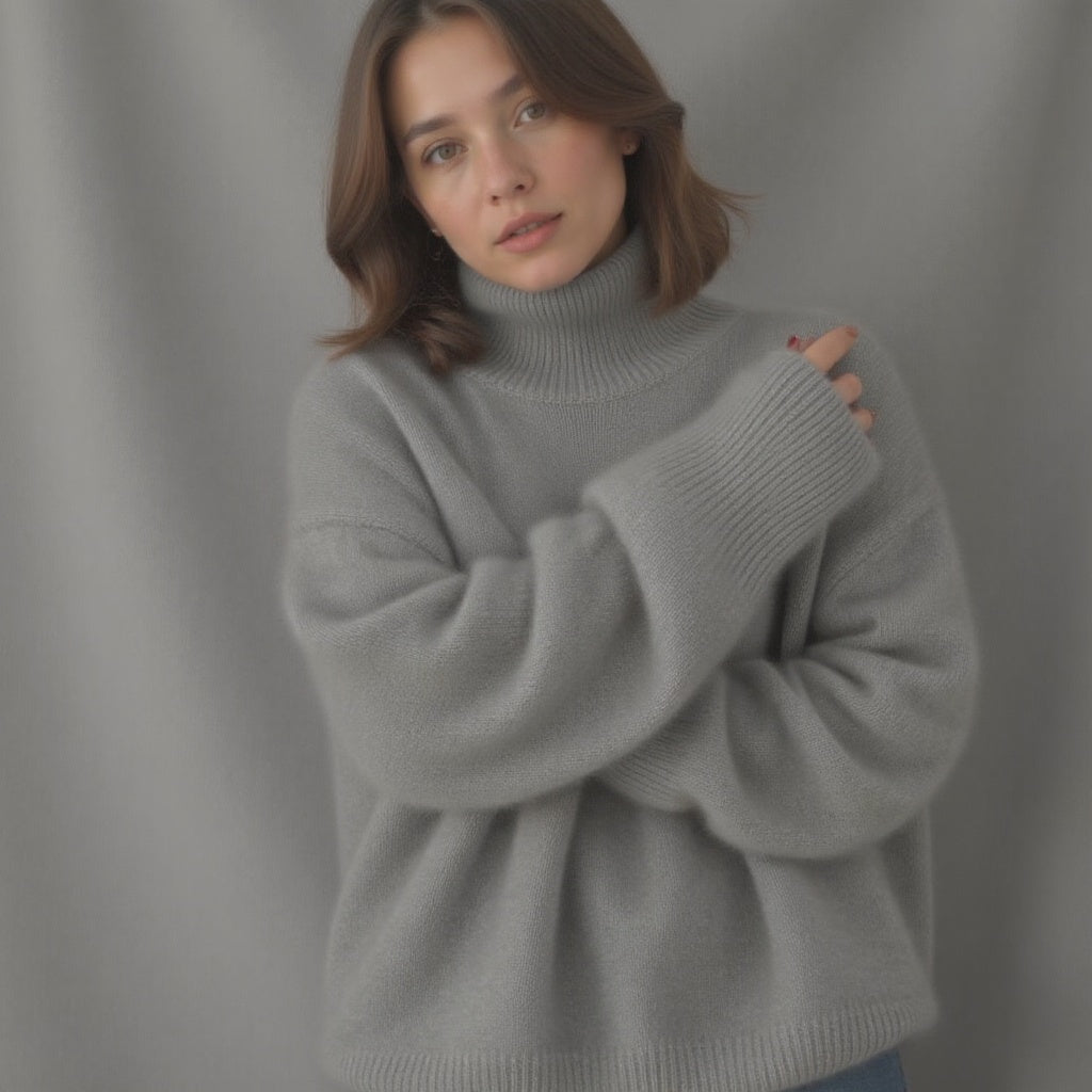 Wren | Women's Cashmere Turtleneck Sweater | Oversized, Soft & Warm