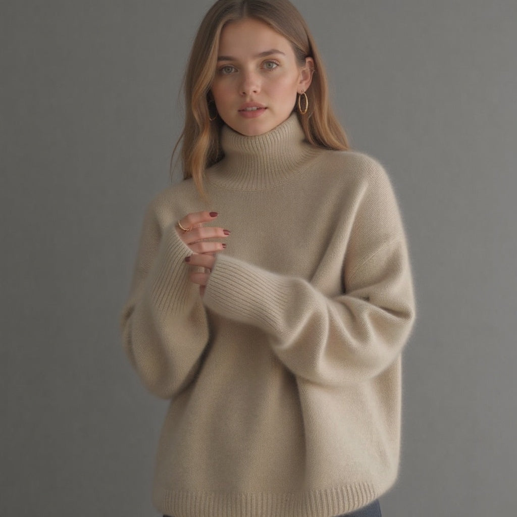 Wren | Women's Cashmere Turtleneck Sweater | Oversized, Soft & Warm