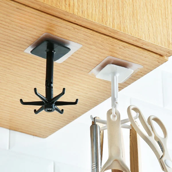 Edith | Rotating Adhesive Hook | 360° Swivel, Wall & Ceiling Mount