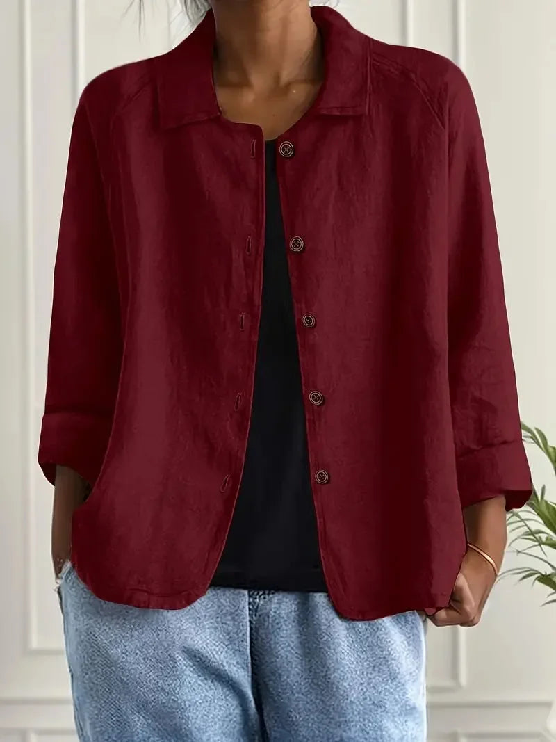 Women Oversized Blazer Button Front Relaxed Fit | Gigi