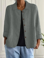 Women Oversized Blazer Button Front Relaxed Fit | Gigi