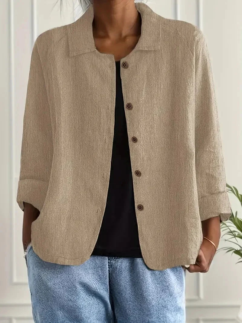 Women Oversized Blazer Button Front Relaxed Fit | Gigi